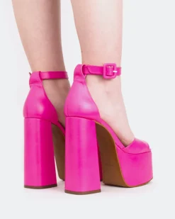 Platform-L'INTERVALLE Walton Pink Leather/Cuir Rose