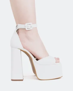 Platform-L'INTERVALLE Walton White Leather/Cuir Blanc