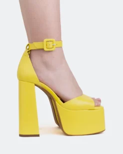Platform-L'INTERVALLE Walton Yellow Leather/Cuir Jaune
