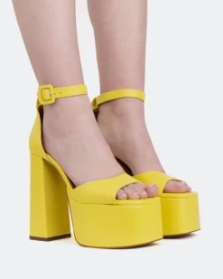 Platform-L'INTERVALLE Walton Yellow Leather/Cuir Jaune