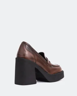 Platforms|Loafers-L'INTERVALLE Weezer Chestnut Leather