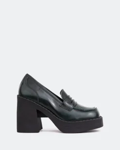 Platforms|Loafers-L'INTERVALLE Weezer Green Leather