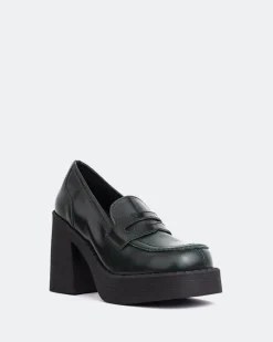 Platforms|Loafers-L'INTERVALLE Weezer Green Leather