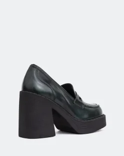 Platforms|Loafers-L'INTERVALLE Weezer Green Leather
