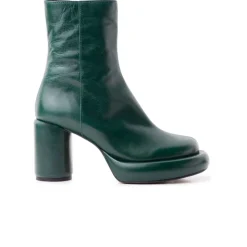 Ankle Boots-L'INTERVALLE Weston Dark Green Leather