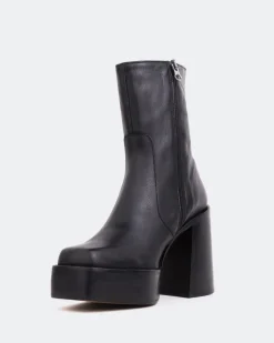 Platform|Ankle Boots-L'INTERVALLE Wicked Black Matte Leather