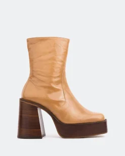 Platform|Ankle Boots-L'INTERVALLE Wicked Camel Leather
