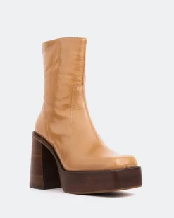 Platform|Ankle Boots-L'INTERVALLE Wicked Camel Leather