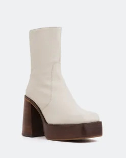Platform|Ankle Boots-L'INTERVALLE Wicked Off White Leather