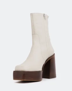 Platform|Ankle Boots-L'INTERVALLE Wicked Off White Leather