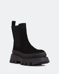 Chelsea|Ankle Boots-L'INTERVALLE Wolfe Black Suede