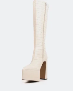 Platform|Tall Boots-L'INTERVALLE Yaroslav Pink Croco