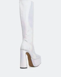 Platform|Tall Boots-L'INTERVALLE Yaroslav Silver Mirror