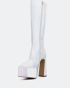 Platform|Tall Boots-L'INTERVALLE Yaroslav Silver Mirror