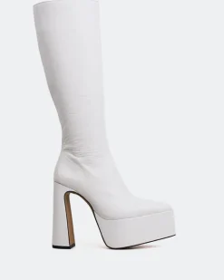 Platform|Tall Boots-L'INTERVALLE Yaroslav White Leather