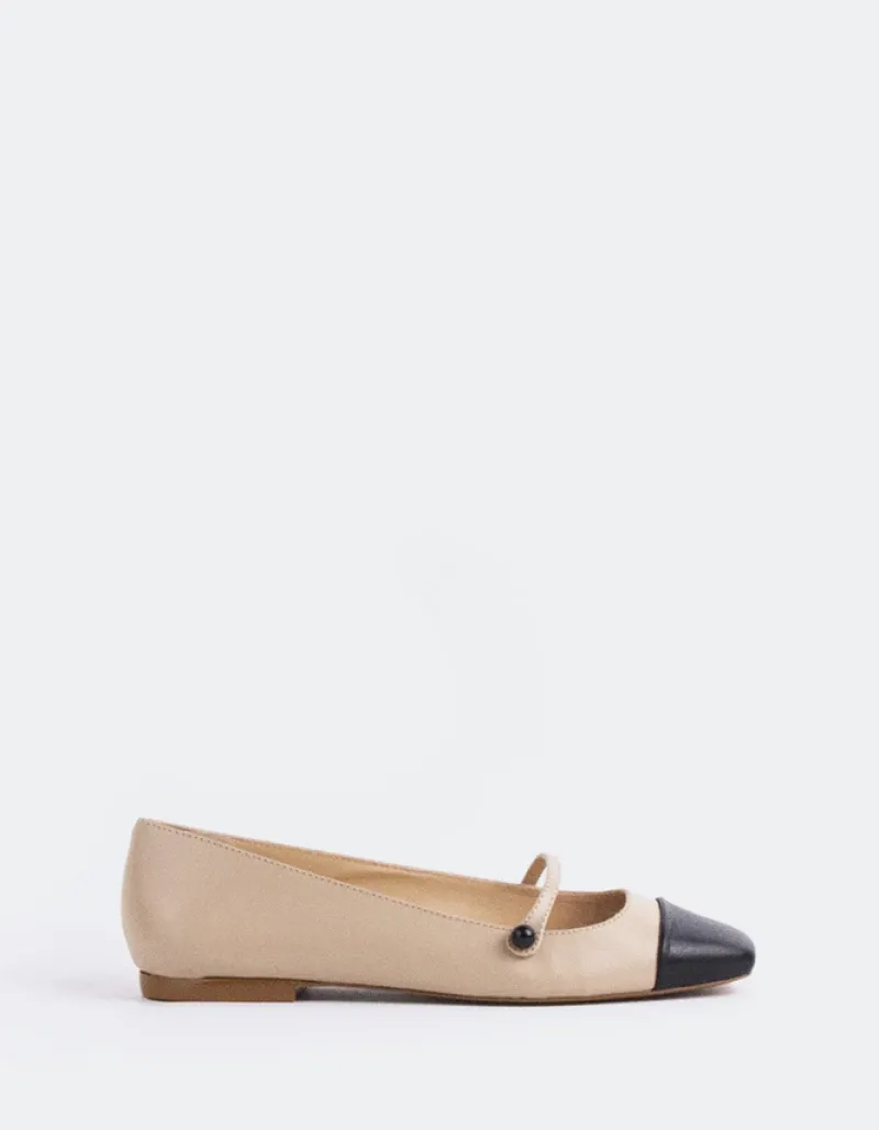 Ballerinas-L'INTERVALLE Yarrow Black.Nude Leather