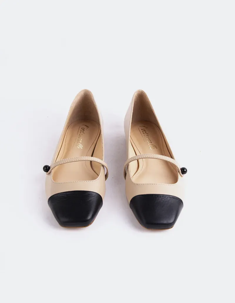 Ballerinas-L'INTERVALLE Yarrow Black.Nude Leather