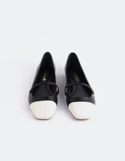 Ballerinas-L'INTERVALLE Yarrow Off Wht.Black Leather