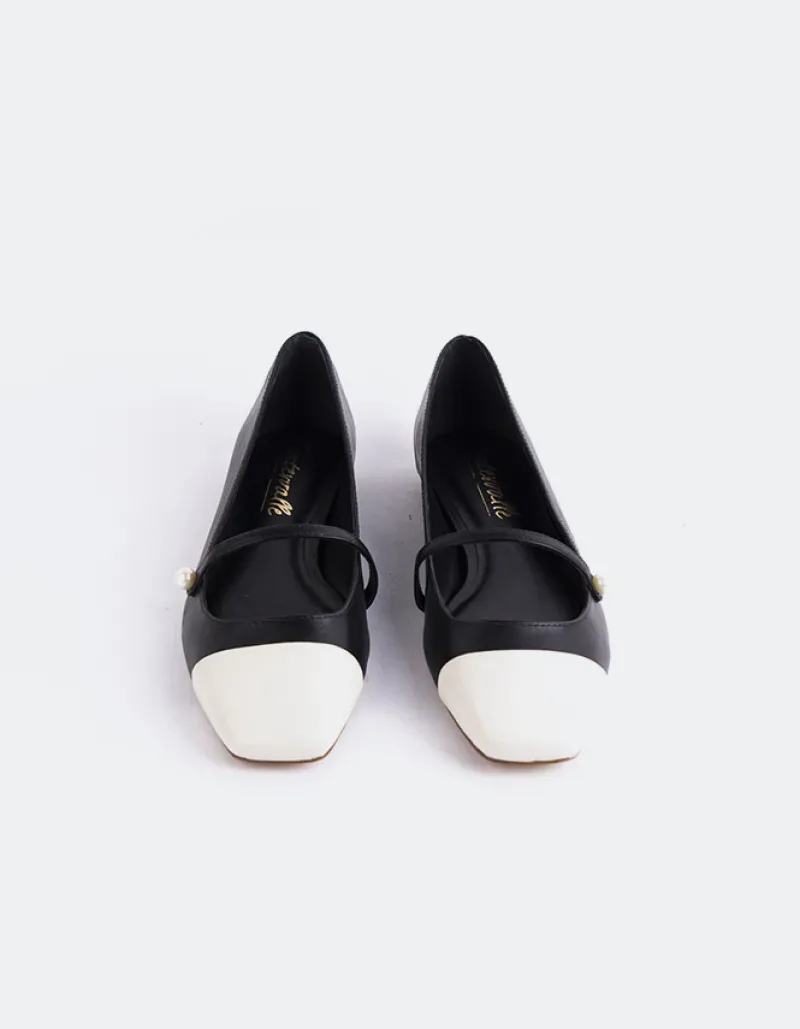 Ballerinas-L'INTERVALLE Yarrow Off Wht.Black Leather