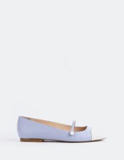 Ballerinas-L'INTERVALLE Yarrow Off Wht.Blue Leather