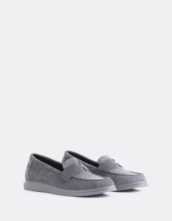 Loafers-L'INTERVALLE Yasmin Grey Suede