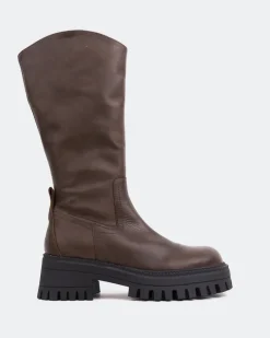 Tall Boots-L'INTERVALLE Zadir Brown Leather