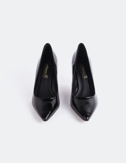 Pumps-L'INTERVALLE Zinnia Black Patent