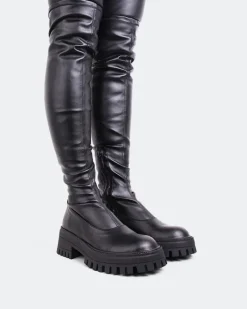 Over-the-knee|Stretch-L'INTERVALLE Ziota Black Stretch