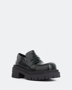 Loafers-L'INTERVALLE Zolian Green Leather