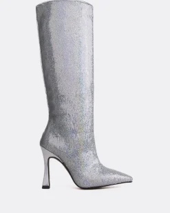 Tall Boots-L'INTERVALLE Zuri Silver Sequins