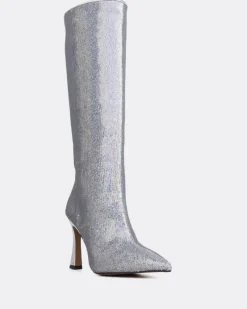 Tall Boots-L'INTERVALLE Zuri Silver Sequins