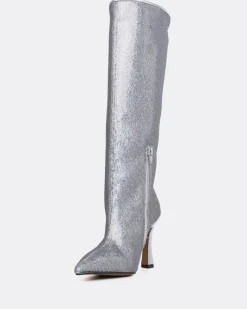 Tall Boots-L'INTERVALLE Zuri Silver Sequins